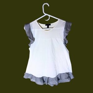J Crew 100% Cotton Ruffle Sleeveless Top | Size Sm